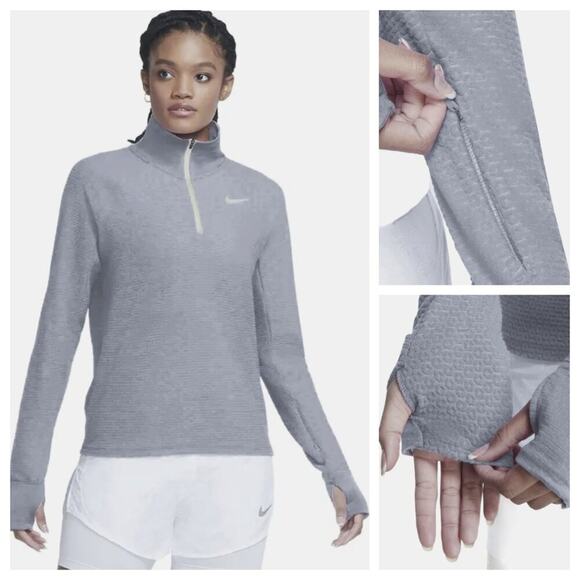 Nike Women's Dri-FIT Fleece Quarter Zip Running Pullover Periwinkle Size XL - Picture 1 of 12
